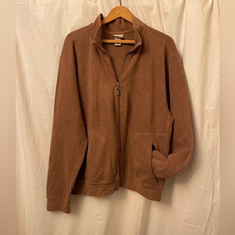 L.L. Bean Brown Cotton Sweater Jacket Men’s L